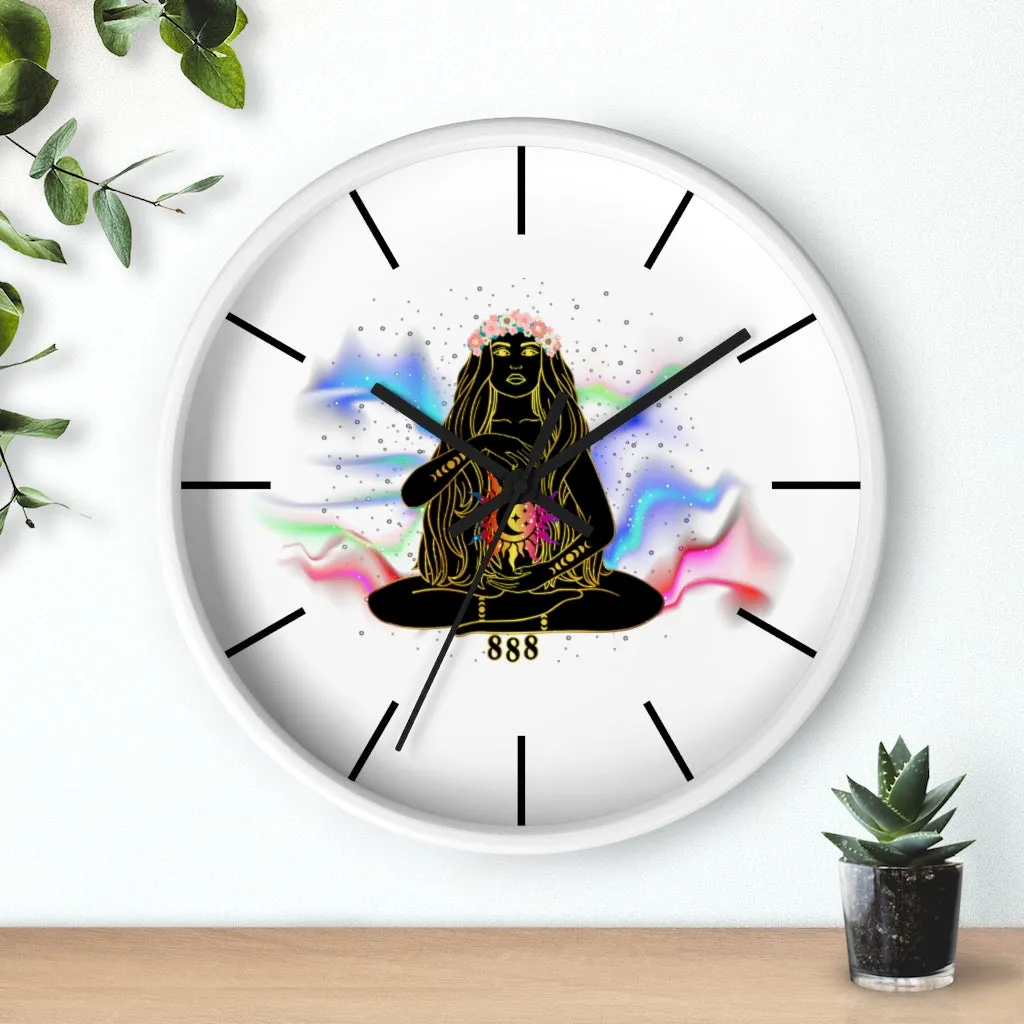 Yoga Spiritual Meditation Wall clock - Balance 888 Angel Number