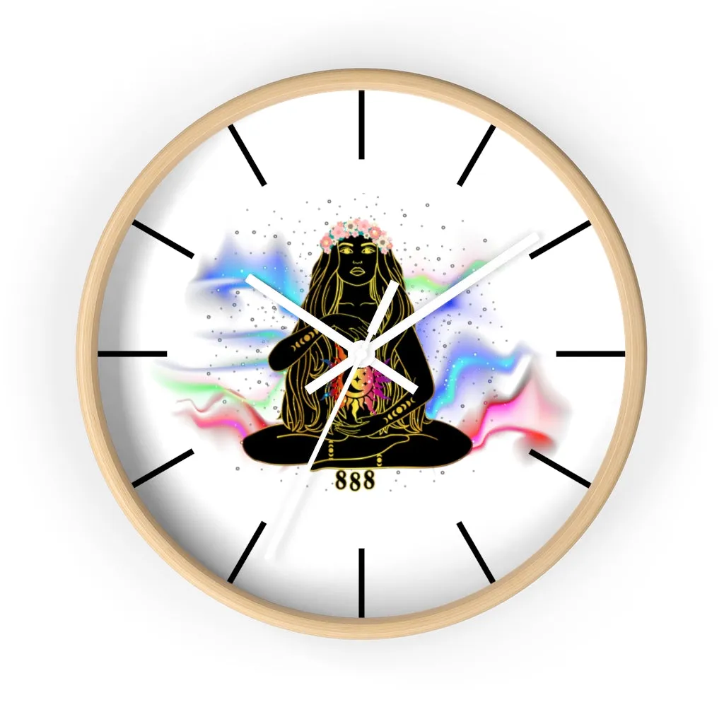 Yoga Spiritual Meditation Wall clock - Balance 888 Angel Number