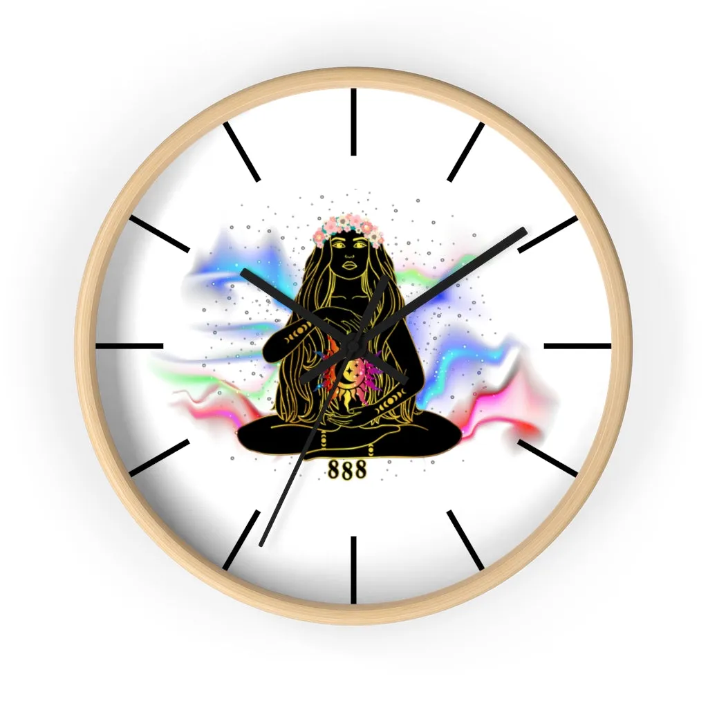 Yoga Spiritual Meditation Wall clock - Balance 888 Angel Number