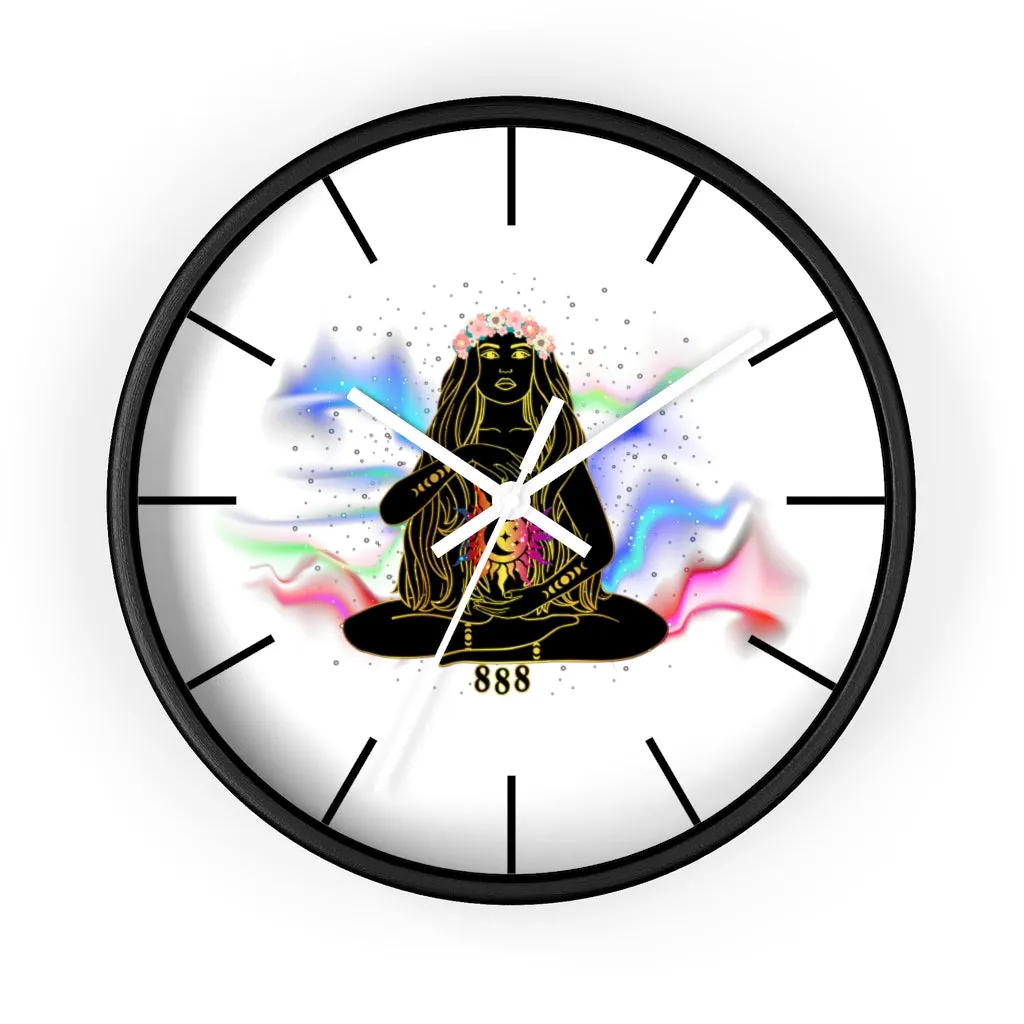 Yoga Spiritual Meditation Wall clock - Balance 888 Angel Number