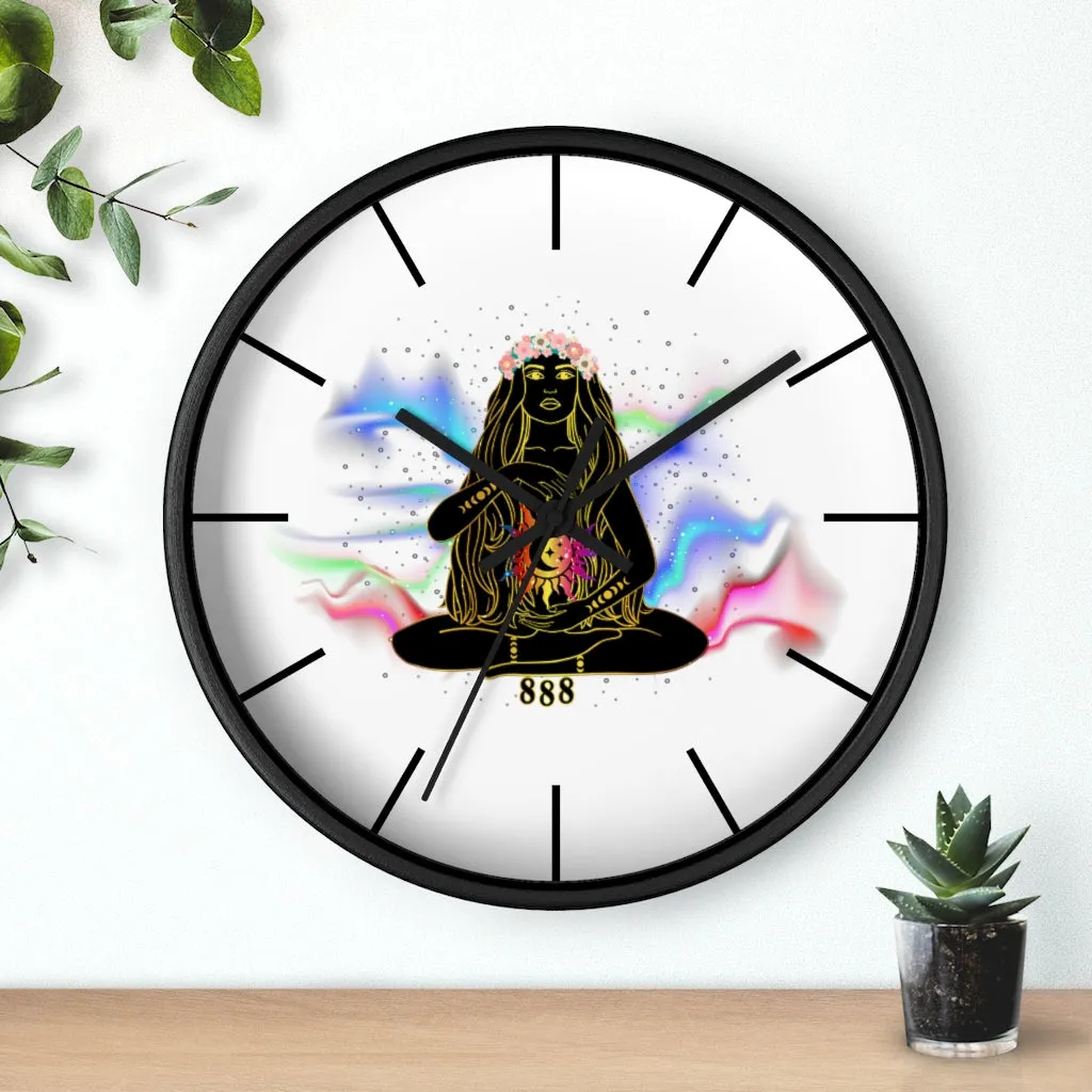 Yoga Spiritual Meditation Wall clock - Balance 888 Angel Number