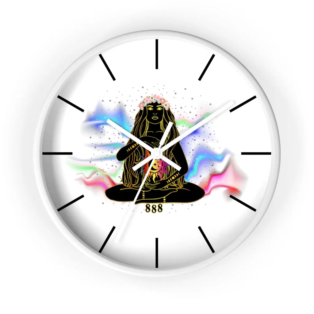 Yoga Spiritual Meditation Wall clock - Balance 888 Angel Number