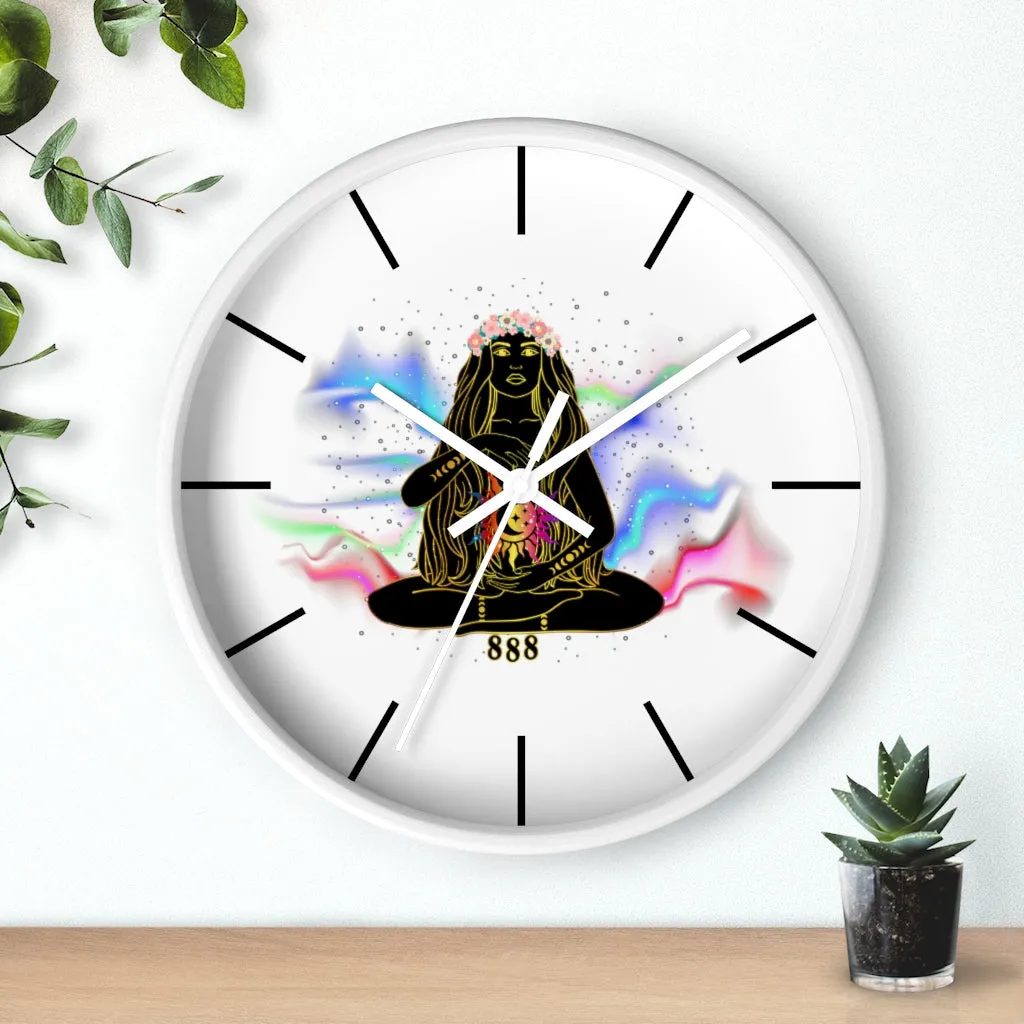 Yoga Spiritual Meditation Wall clock - Balance 888 Angel Number